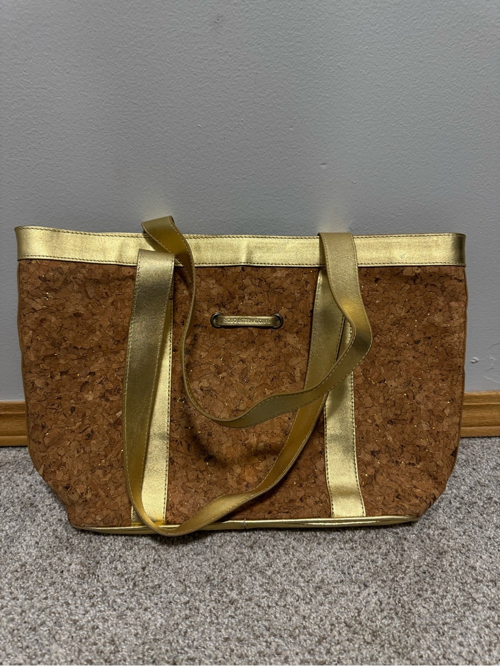 Hobo International Gold & Cork Weekender Purse